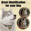 Western Era Siberian Husky Bronze Tag with Dog Face Engraved – Durable Metal Pet ID Tag, Stylish, Sturdy, Long-Lasting, Scratch-Resistant, Lightweight, Attach to Dog Collar for Added Style & Security