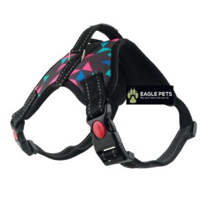 Reflective Mesh Padded Dog Vest Front Range No Pull Harness Reflective Mesh Padded Dog Vest Front Range No Pull Harness with Handle, Adjustable Dog Body Belt (Small, Red) (Retro, Small)