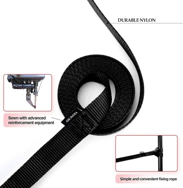Dog Collar Belt and Leash Set for Large Dogs, Dog Stylish Nylon Leash Belts with Bell - Labrador, Golden Retriever, Pitbull, German Shepherd, Husky, Doberman (Large, Black)