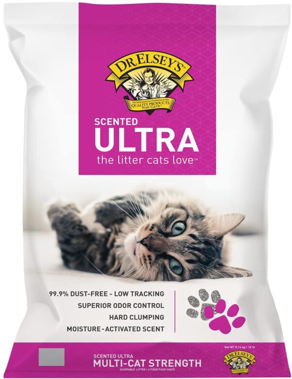 Dr. Elsey’s Ultra Scented Premium Bentonite Cat Litter, Dust-Free, Quick Absorption, Low Tracking, Hard Clumping, Superior Odor Control, Multi-Cat Friendly - 8.16kg