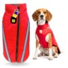 A+a Pets' Luxurious Rain & Wind' Raincoat for Dogs with 24" Length | Recommended Non Slip Jacket Style for Rain & Snow | Full Body Coverage with Leash Opening | Warm & Comfortable (Red 3XL)