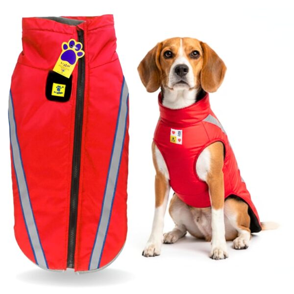 A+a Pets' Luxurious Rain & Wind' Raincoat for Dogs with 24" Length | Recommended Non Slip Jacket Style for Rain & Snow | Full Body Coverage with Leash Opening | Warm & Comfortable (Red 3XL)