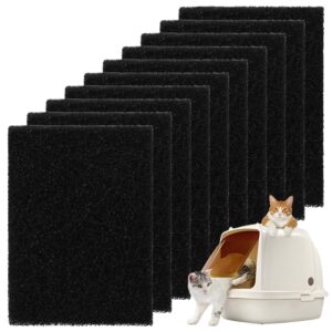 10 Pieces Filters for Litter Box, Filter Odor Control for Hooded Cat Litter Tray, Deodorizer for Multi-Cat Households, Small Living Spaces