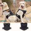 Dog Harness with Leash Small Medium & Large All Breeds for Dogs Harness Reflective Adjustable Belt Vest Harness (Tactical Harness with Leash) (Black) (Large Dogs)