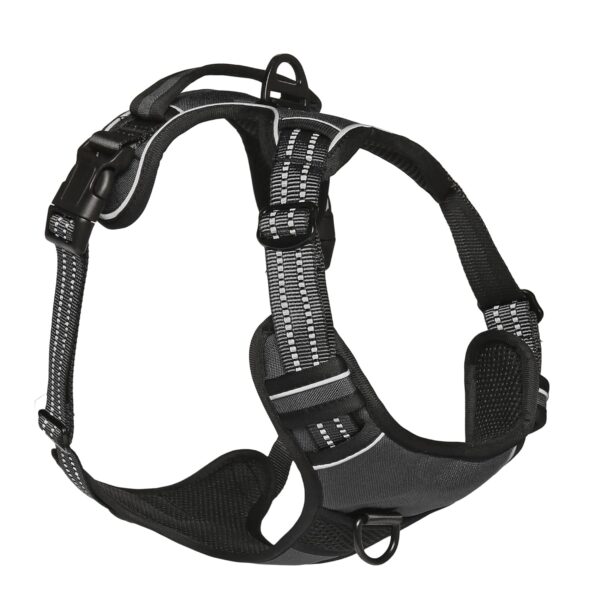 Dog Harness, No Pull & No Choke Harness for Dogs, Dog Harness, No Pull & No Choke Harness for Dogs, Oxford Breathable & Reflective Fabric Vest, Soft Inner Sponge Padding, Adjustable Body Belts, Thicker Handle (Medium, Black)