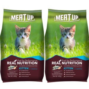 Meat Up Kitten(1-12 months) Dry Cat Food ,Ocean Fish,600g (Buy Meat Up Kitten(1-12 months) Dry Cat Food ,Ocean Fish,600g (Buy 1 Get 1 Free ) Total 1.2Kg Pack