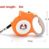 Heavy Duty Retractable Dog Leash with Torch – 5M Durable Pet Walking Leash Orange (PPL-139)