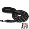 Furco Dog Leash Dog Belt Heavy Duty Nylon | Anti Furco Dog Leash Dog Belt Heavy Duty Nylon | Anti Slip Padded Handle Long Dog Leash Highly Reflective Leash for Dogs Rope for Medium & Large Dogs 12 mm Thickness (Black, 6.5 Feet Long)