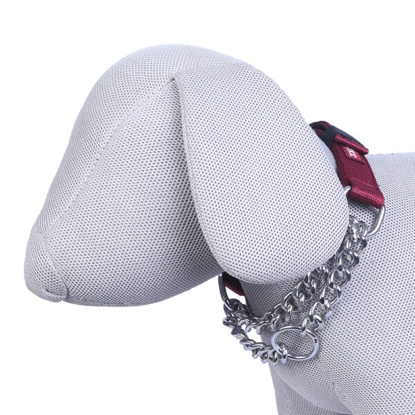 Pets Like Dog Choke Collar Maroon Color| Half Chain Collar| Half Choker Stainless Steel Dog Collars (20MM) (GE-PL0005D)