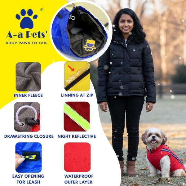 A+a Pets' Luxurious Rain & Wind' Winter Jacket for Dogs with 21" Length | Recommended Non Slip Jacket Style for Rain & Snow | Full Body Coverage with Leash Opening | Warm & Comfortable (Yellow 2XL)