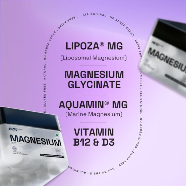 Ace Blend Max Magnesium Tablets 440mg & Outshine Omega 3 Fish Oil Capsules 1650mg for Men & Women
