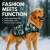 71O0lcYHxXL._SL1500_.jpg Sage Square Fleece Lined Warm Dog Jacket Windproof Camouflage Dog Vest Winter Coat, Apparel for Cold Weather Jacket, Random (1 Piece) (Camouflage, 3XL - 24 Inch)