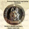 Western Era Siberian Husky Bronze Tag with Dog Face Engraved – Durable Metal Pet ID Tag, Stylish, Sturdy, Long-Lasting, Scratch-Resistant, Lightweight, Attach to Dog Collar for Added Style & Security