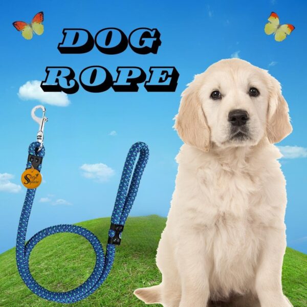 Sage Square Strong Dog Rope Leash | Durable Heavy Duty Comfortable Nylon Leash | Walking Leads with Strong Hook | for Large Dogs | Pack of 1 (Color May Vary) (9 MM)