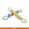 BarkButler x FOFOS Flossy Rope Toys for Dogs - Dog Chew Toy, Dog Toys for Large Dogs (10-30kgs) - Yellow & Grey