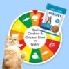 PUREPET Wet Cat Food, Real Chicken and Chicken Liver in Gravy, 15 Pouches (15 x 70g)., All Life Stages
