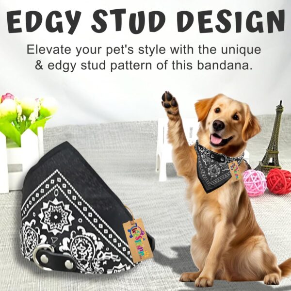 Western Era Stylish Dog Collar Scarf – Adjustable, Comfortable Pet Accessory for Puppy, Kitten, Trendy Bandana, Soft Fabric, Perfect, Special Occasions, Washable, Small Breed (Black)
