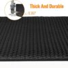 Cat Litter Mat Litter Box Mat, EVA Honeycomb Double Layer Design, Urine & Waterproof, Scatter Control Kitty Litter Mat, Less Waste, Easier To Clean,Washable (Black, 60 x 40cm)
