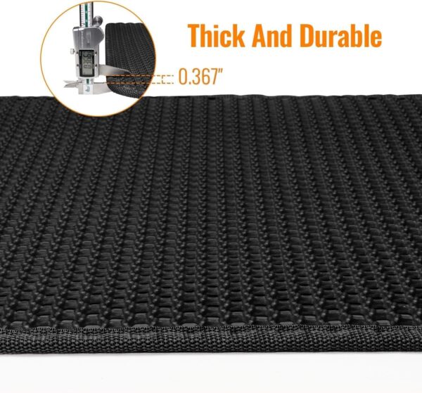 Cat Litter Mat Litter Box Mat, EVA Honeycomb Double Layer Design, Urine & Waterproof, Scatter Control Kitty Litter Mat, Less Waste, Easier To Clean,Washable (Black, 60 x 40cm)