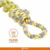 BarkButler x FOFOS Flossy Rope Toys for Dogs - Dog Chew Toy, Dog Toys for Large Dogs (10-30kgs) - Yellow & Grey