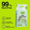 Cature Care by Nature Tofu Cat Litter Natural Flushable Clumping Litter Plant Based Biodegradable Ultra Odour Control 99% Dust Free Low Tracking Cat Litter (Green Tea, 6L, Pack6)