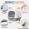 Foodie Puppies Litter Box with Scooper (Dome Cat Tray) (38 x 26 x 36 cm) | Training Cat Litter Tray for Small to Medium Cats, Kittens, and Puppies | Potty/Poo Training Box with Door & Handles
