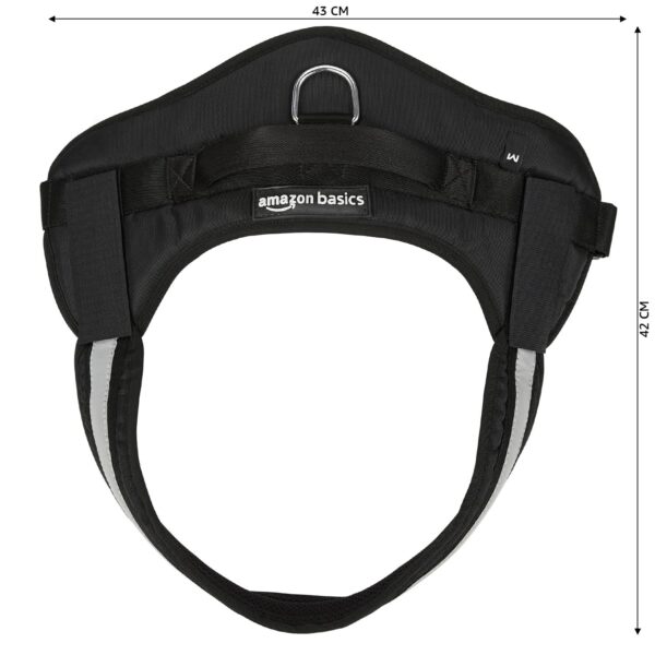 71RHRRp9seL._SL1500_.jpg amazon basics Adjustable Comfort Harness Reflective Harness No Pull Dog Harness for Outdoor Control Medium, Black