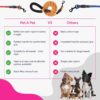 Dog Leash, Dog Rope, Strong and Comfortable, Suitable for Small, Medium, and Large Dog Breeds (up to 80 kg), 5 Feet Long, 12mm / 0.5 inch Thick, Padded Handle, Reflective Rope (Black)