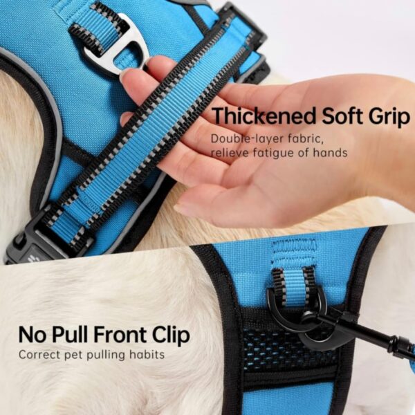 Dog Harness Dog Body Belt Vest for Large Medium Small Dogs with Safety Reflective No Pull Adjustable Military Style Dog Vest Training Harness(Blue, Small)