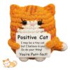 Crochet Toys, Orange Cat Crochet Doll, Handmade Emotional Support Gift for Cat Lovers, Home Office Decor, Compact Size, Lightweight
