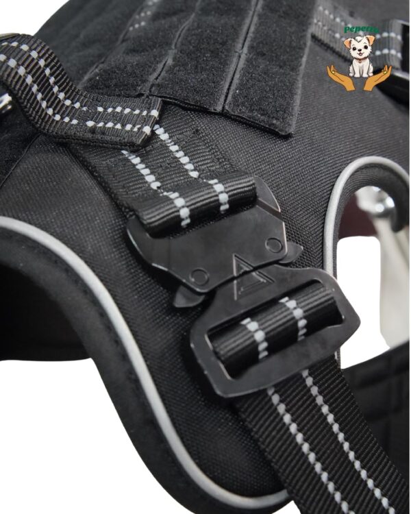 Dog Harness Tactical Dog Reflective Vest with Leash Pet Harness Military Standard Grade Material All Dog Breeds (Medium)