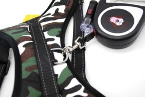 A+a Pets' Heavy Duty No-Pull Pet Harness Adjustable Pet Vest A+a Pets' Heavy Duty No-Pull Pet Harness Adjustable Pet Vest with Handle for Outdoor Walking Easy Control for Small Medium Large Dogs (Medium, Camo Military)
