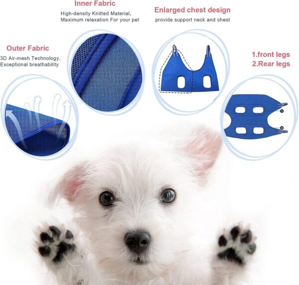 CBEX Pet Dog Grooming Hammock Harness for Cats & Dogs, Dog Sling for Grooming, Dog Hammock Restraint Bag with Nail Clippers/Trimmer, Nail File, Pet Comb,Ear/Eye Care