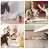 71T0fg7VhES._SL1200_.jpg Pack of 13 Cat Toys, Plush Spring Mouse Colored Ball Toys for Kittens (Random Color)