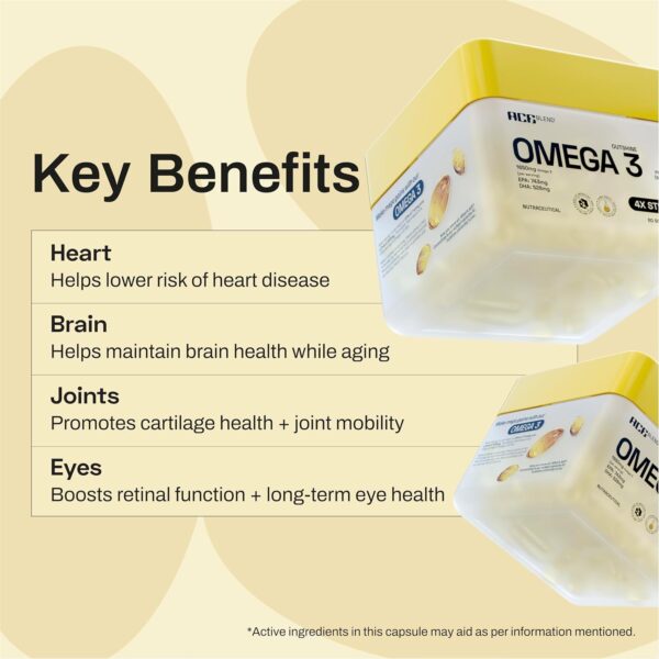Ace Blend Max Magnesium Tablets 440mg & Outshine Omega 3 Fish Oil Capsules 1650mg for Men & Women