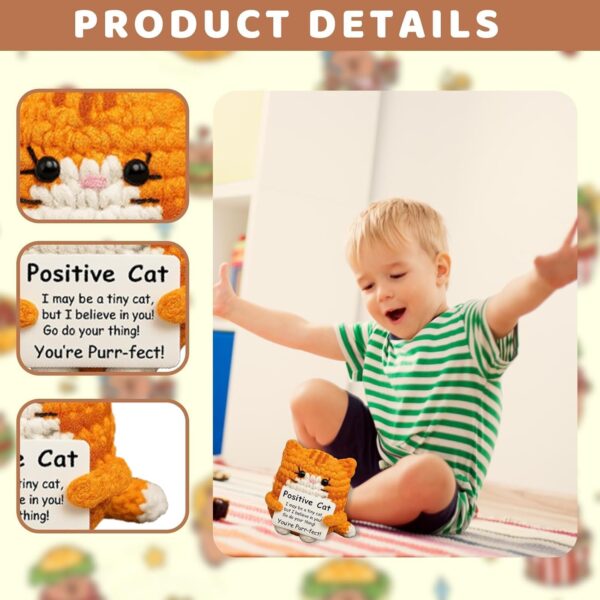 Crochet Toys, Orange Cat Crochet Doll, Handmade Emotional Support Gift for Cat Lovers, Home Office Decor, Compact Size, Lightweight