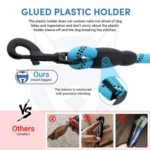 HANK Dog Leash | 3M Reflective Dog Rope | Soft Comfortable Handle | Heavy Duty Belt Hook | (Suitable Up to 10KG - Small Breed) - 5 Feet Long (S - Cyan Blue)