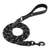 HANK Dog Leash | 3M Reflective Leash for Dogs | HANK Dog Leash | 3M Reflective Leash for Dogs | Heavy Duty Dog Rope for Small to Large Dogs | Comfortable Padded Handle 5 Feet (Black + New Version, Small - Suitable Upto (0-18KG))
