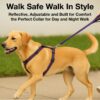 Dog Harness No Pull with Front Clip | Dog Walking Chest Harness with Reflective Adjustable Soft Padded Vest and Easy Control Handle Sizes (Medium, Purple)