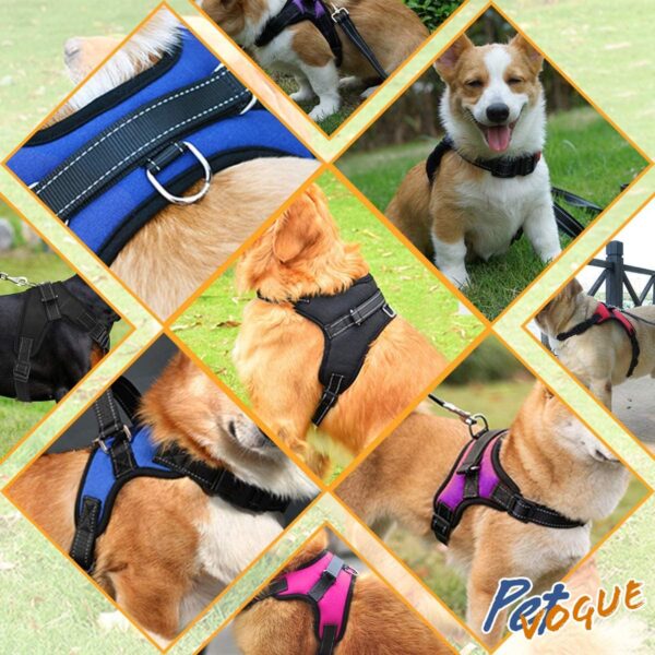 71VxTe0rkL._SL1200_.jpg PetVogue Comfort Dog Harness, Small Dog Harness Choke Free Adjustable Pet Vest No Pull Outdoor Sport Vest Harness Reflective Soft Padded Vest - Medium,Black
