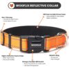 WOOFLIX Reflective Dog Collar For Training And Walks|Adjustable Nylon Training Collar With Tactical Buckle And D-Ring For Medium And Large Dogs|Reflective Dog Collar|(Medium, Orange, 13 Cm X 15 Cm)