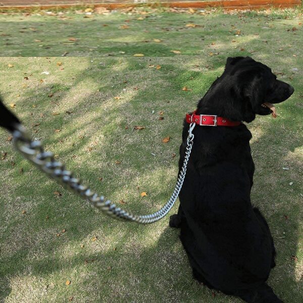 PSK PET MART Heavy Duty Dog Leash, Metal Dog Leash Dog Chain with Padded Handle for Large & Medium Size Dog Multi-Colored