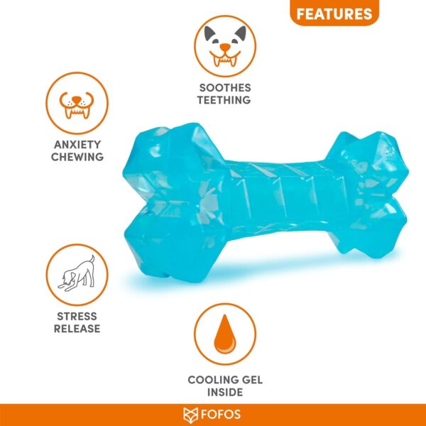 71WKSRjondL._SL1500_.jpg BarkButler x FOFOS Cooling Bone Dog Chew Toy- 100% Chew Toys for Dogs, Dog Toys for Large Dogs (10-30kgs) - Blue