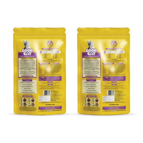 71WXQt7wc9L._SL1500_.jpg Good Cat Dry Cat Food | Oven Baked | Made with Real Chicken & Ocean 4 Fish | 300g (Pack of 2) | Suitable for All Ages | High Palatability | Tuna, Salmon & Mackerel | Essential Taurine for Vision
