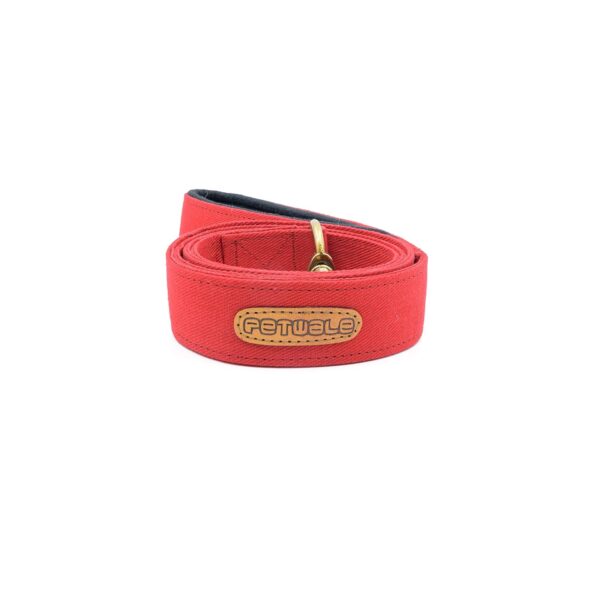 PetWale Dog Leash with Padded Handle | Suited for Walking, Running, Training & More | Red Fabric | Easy to Clean & Maintain | Durable & Sturdy | L: 5 feet, W: 1.5 inches