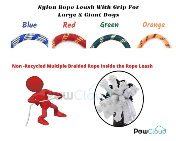 71WysBY52EL._SL1500_.jpg Short Rope Dog Leash, with Rubber Hand Grip, Orange - 24 Inch, 15mm