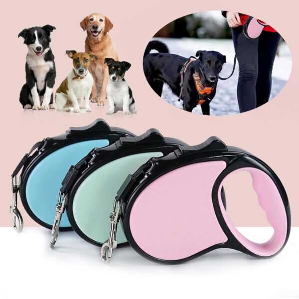 Retractable Dog Leash Adjustable Puppy Strap for Dogs Training Walking Jogging Pet Nylon Leash Leads Dog Leash pet Leash Pet Walking Leash with Anti-Slip Handle - (3M-15Kg)