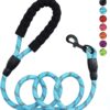 Petology Dog Leash 5FT Long, ½ Inch Thick Reflective Heavy Duty Rope with Anti-Slip Padded Handle for Small & Medium Dogs Blue
