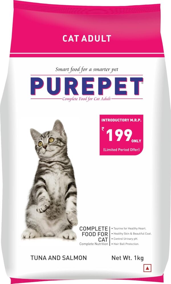 71XMp3g7UXL._SL1500_.jpg PUREPET Sea Food Adult Cat Food, 1 Kg, Dry, Seafood,Purepet Tuna & Salmon Adult Dry Cat Food, 1 kg