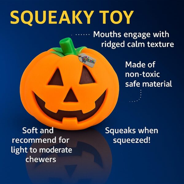 Western Era Pumpkin Squeaky Dog Toy | Halloween Jack O’ Lantern Design | Durable Chew Toy for Dogs | Spooky Pumpkin Shape with Loud Squeaker | Great for All Dogs | Dog Treat Distraction for Training
